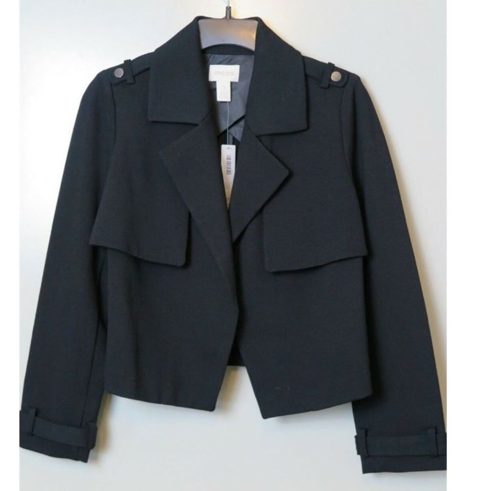 NWT Chico's Crop Jacket, color Black, size 0